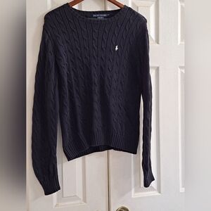 Ralph Lauren Black Cable Knit Sweater